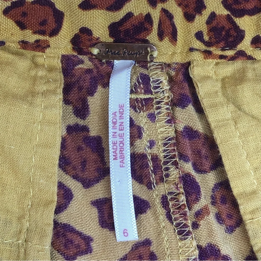 Free People Leopard Print Bennie Pant